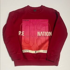 P.E Nation. Red Crewneck Sweatshirt.  Small.